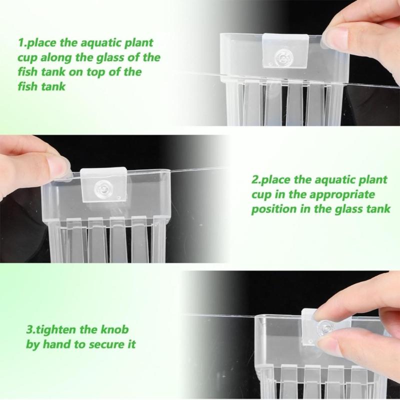 12Pieces Transparent Wall Mount Planter Cup Water Plant Holder For Fishtanks Greenery And Aquascaping Scene Decors