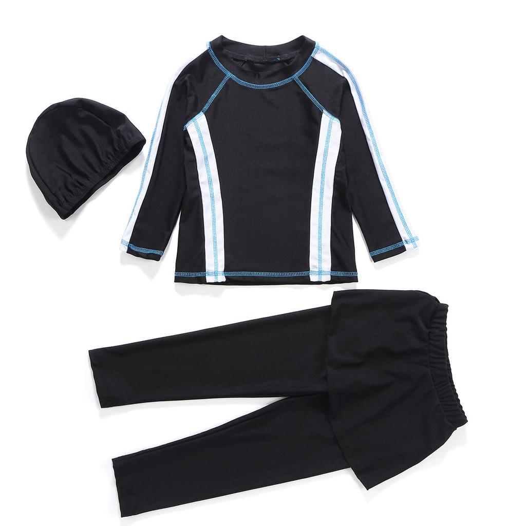 Three-Piece Swimsuit Girls Long Sleeve Full Cover Swimming Suit For Kids Muslim Swimwear Baby Children Swimming Bathing Suit