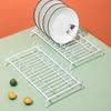 White Iron Kitchen Bowl Plates Drainer Rack Tabletop Storage Holder Drying Shelf Tray Stand For Bowls Plates Racks Holders