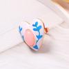 Simple Elegant Drip Oil Ring Round Heart Adjustable Ring Zinc Zinc Alloy Flower Open Ring  Date Night