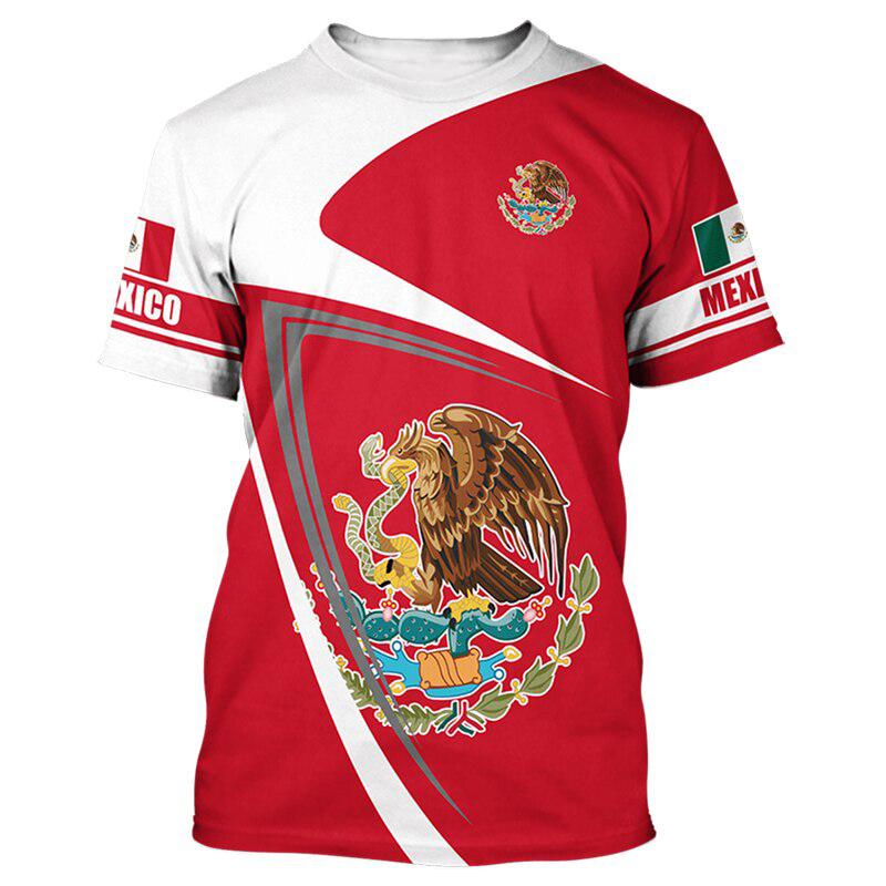 Summer Mexico T-Shirts Mexican Flag 3D Print Streetwear Men Women Fashion Oversized Short Sleeve T Shirt Kids Tees Tops Clothing