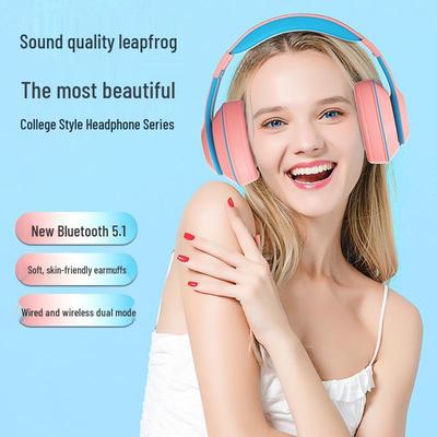 Bluetooth 5.0 Over-Ear Headset for Kids - Wireless, College Style, Online Class & Human-Computer Interaction Support