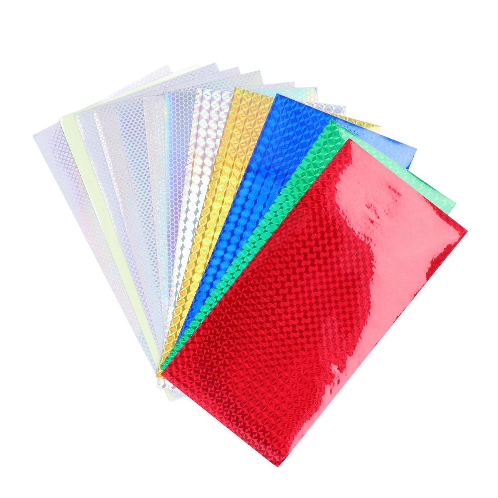 24 Sheets 8 X 4 Inch Holographic Lure Sticker Multicolored Fish Scale Sticker  DIY Craft