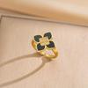 New Lucky Four-Leaf Clover Necklace, Earrings and Ring Set - Simple and Versatile Three-Piece Set