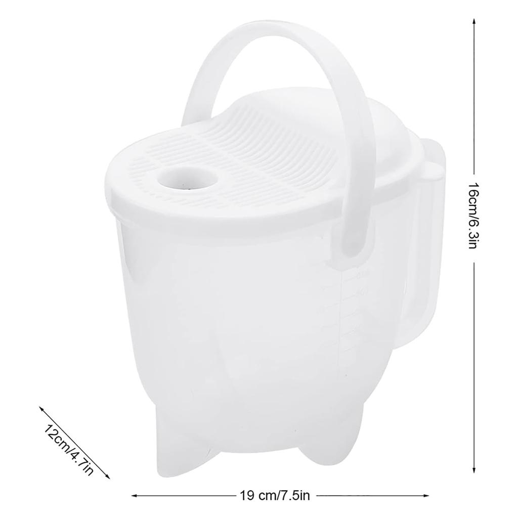 14 Unzen Reiswaschmaschine, Reiswaschschüssel aus Kunststoff für Getreide mit Skala, Reinigungswerkzeug für Gemüse und Obst, Sieb, Küchensieb mit Griff