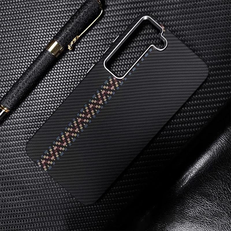 For Samsung Galaxy S25 Ultra Carbon Fibre Relief MagSafe Phone Case S23 S24Ultra Plus Wireless Charging Hard PC Shockproof Cover