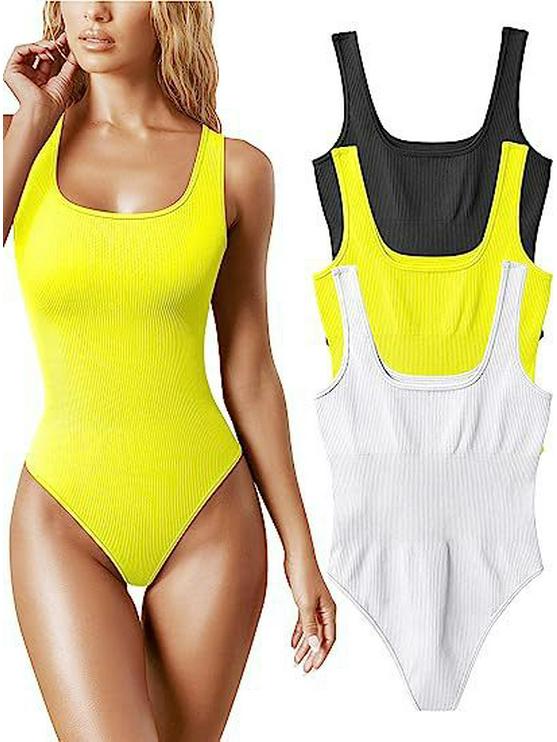 2024 Women's U-Neck Sleeveless Tank Top Bodycon Bodysuit