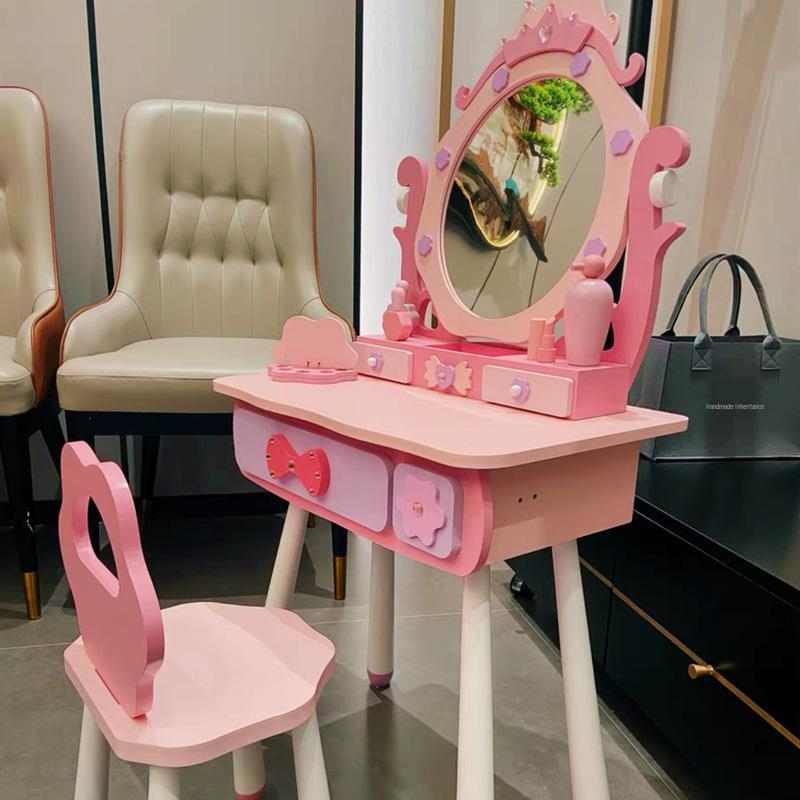 Children's Princess Makeup Table Toy - New Year Gift for Girls, CE Certified Pretend Play Dressing Table