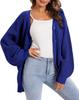 Women's V-Neck Lantern Sleeve Knitted Cardigan Sweater Coat - Single-Breasted Lazy Style