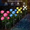 Kolip Solar 5 Heads Rose Lamp Outdoor Waterproof Simulation Rose Flower Lawn Decorative Lamp For Garden Yard Patio Decoration
