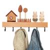 Wall Mounted Key Racks Towels Hooks Showers Wood Clothes Hooks Hanger Clothes Hooks Holder Rustic Wall Decoration With 6 Hooks