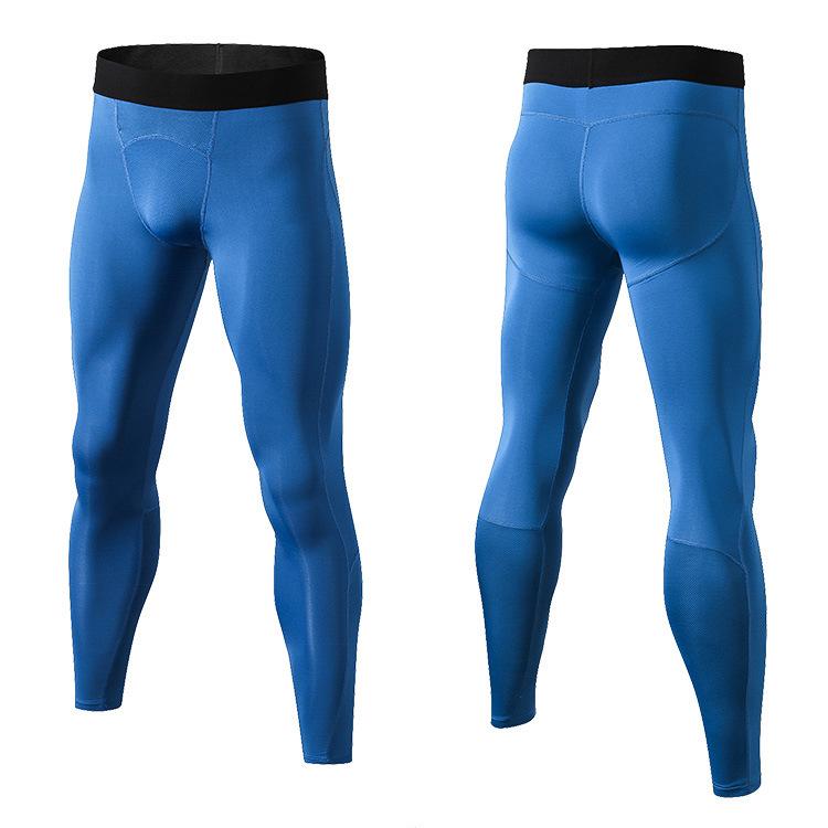 Men's Black Sports Pants Tight Training Active Pants & Tights Fitness Running Mesh Splicing Speed Drying Elastic Tight Pants 1040