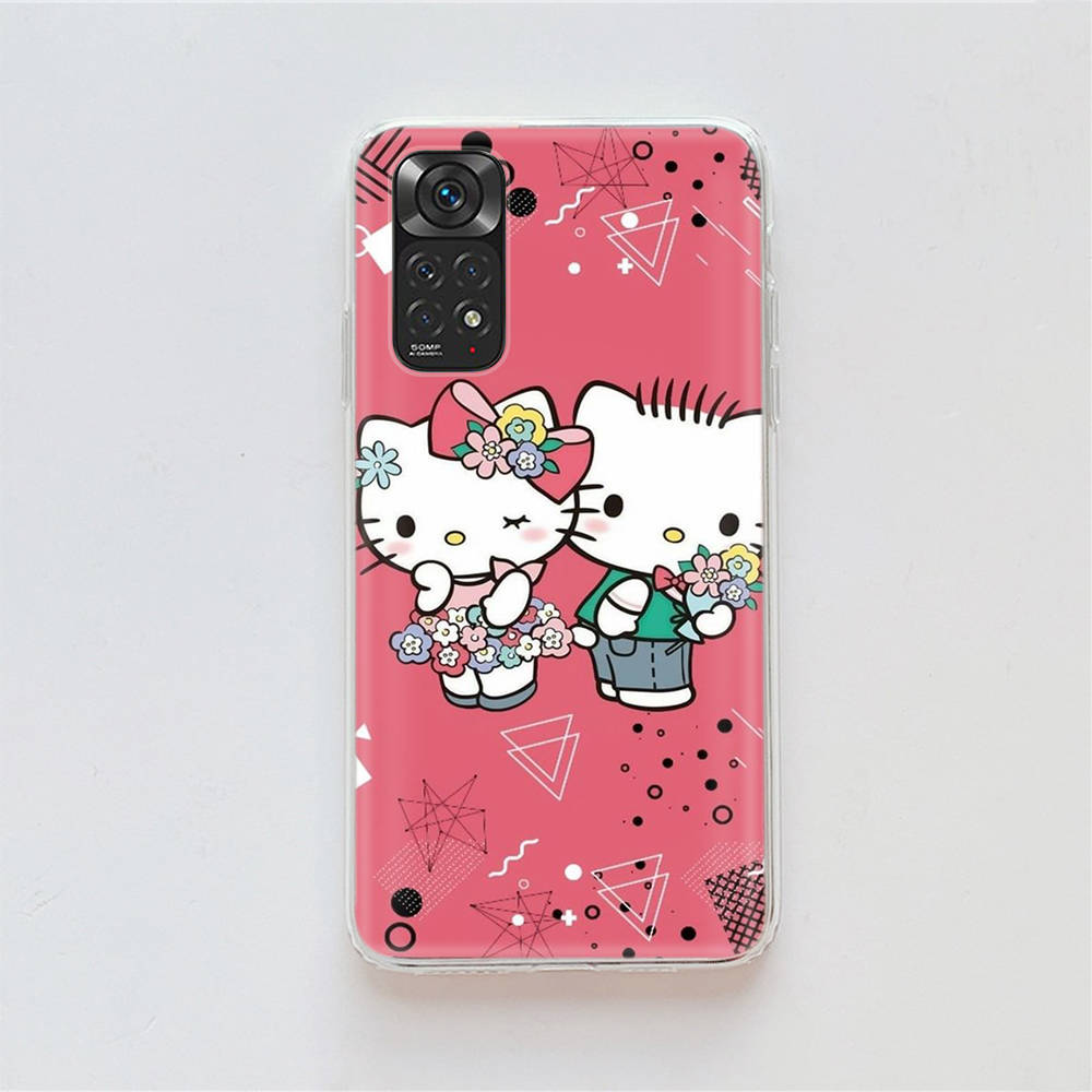 KT70 Hello Kitty Hülle für Samsung A04 A14 A23 A34 A54 M23 M33 M52 M53 Realme 10 9 C30S C35 C55 VIVO Y02S Y21 Y33S Y51 X80 Pro Klare Abdeckung