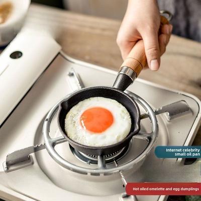Gusseisen Mini Omelettpfanne Antihaft Omelett Knödel Göttlich Heiße Bratpfannen Frühstück Omelett Tragbar Klein Kochen Eier