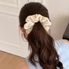 Lace Trimmed Floral Hair Scrunchy Hair Decors Stretchy Soft Fabric Ponytail Holder for Women Girls Various Hairstyles