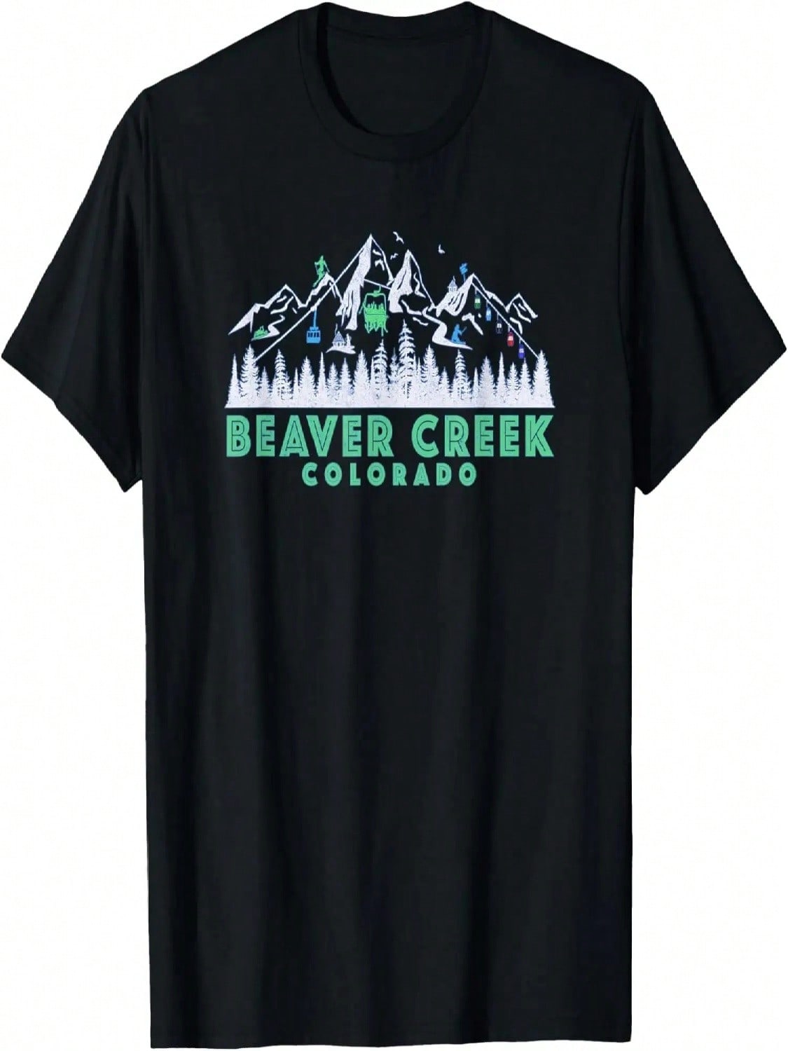 Retro Beaver Creek, CO Illustration - Vintage Snow Ski T-Shirt S