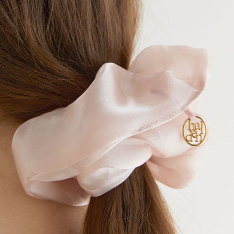 

халден шелковый прозрачный логотип кулон резинка для волос (H009_светло-розовый) light pink