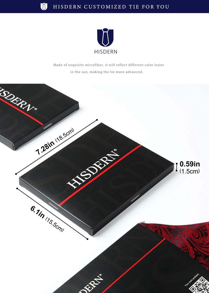 [HISDERN] Ascot Tie Men's Silk Red Wine Red Neck Scarf Formal Polka Dot Stylish Men's Wedding Gentleman RC-04S