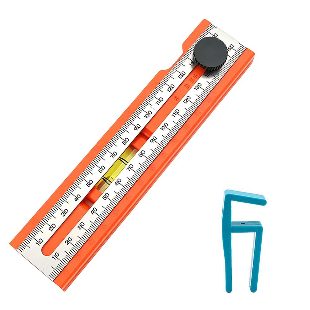 Foldable Depth Measuring Ruler Woodworking Multi-angle Marking Ruler Adjustable Positioning Scribing Protractor Multi-role Tools