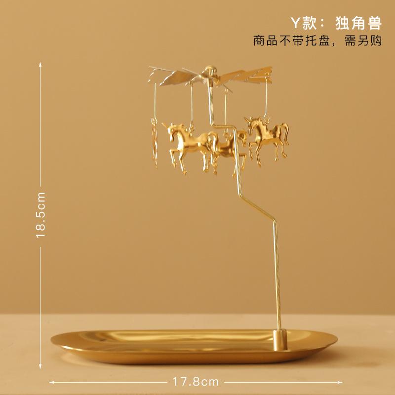 Roterende Lysestakebrett Duftlys Romantisk Gåhestlampe Julepynt Kreativ Sving Bursdag Bryllupsgave