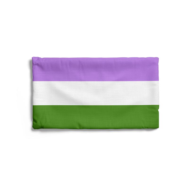 Aertemisi 20'' x 12'' Genderqueer Pride Flag Rainbow LGBT Rectangular Throw Pillow Cushion Covers Cases Pillowcases 50cm x 30cm