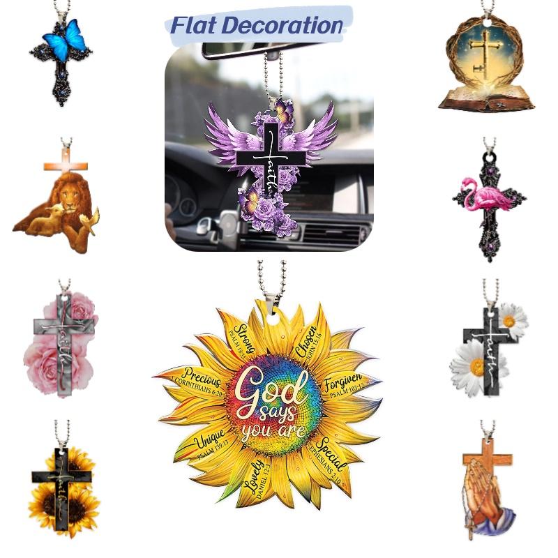 Elegant Purple Rose Butterfly Car Rearview Mirror Accessory Christmas Tree Decoration Hanging Ornament
