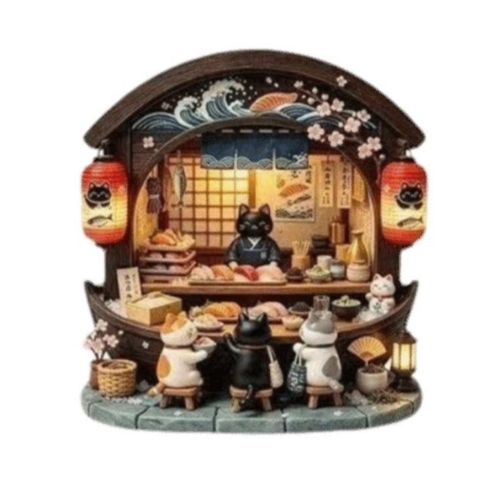 Resin 3D Embossed Refrigerator Sticker Cat Themed Home Decoration Magnets Refrigerator