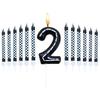 6Pcs 1 to 9 Number Candle For Racers Black and White Checkered Candle Anniversary Truck Candle Cake Topper Festival Candles Cake