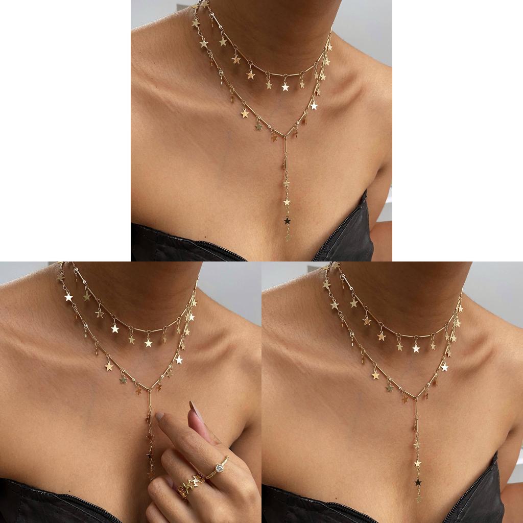 Sternennacht Anhänger Halskette Mit Langen Quasten Für Damen Und Stil