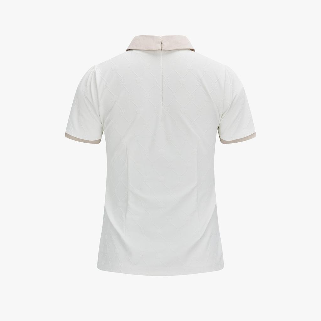 FAIRLIAR GOLF Petit Collar Logo Jacquard T-Shirt (White)