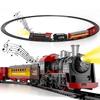 Electric Train Track Set with Lights & Music Retro Simulation Train Set Under Christmas Tree for Kids Educational Birthday Gifts