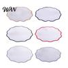 Farmhouse Placemat Scalloped Round Linen Machine Washable Heat Insulation Table Mat for Dining Protection Decoration