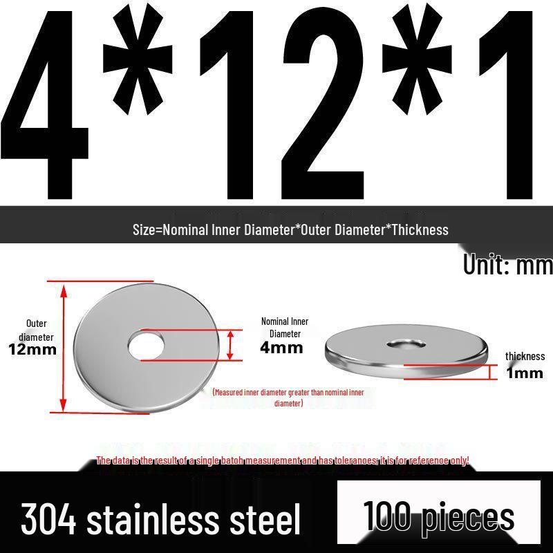 Thickened 304 Stainless Steel Flat Washer Spacer (M2-M36)