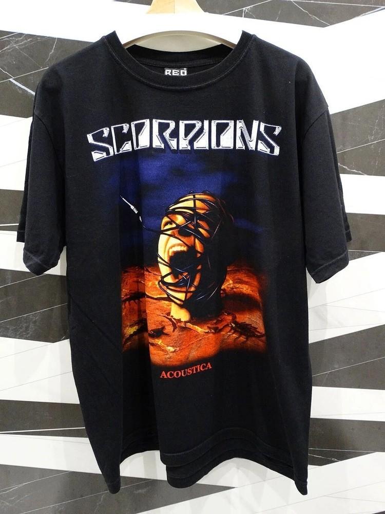 Scorpions Band 90s Acoutica Basic Black Unisex T shirt Men Women S-5XL Unisex T-Shirt M