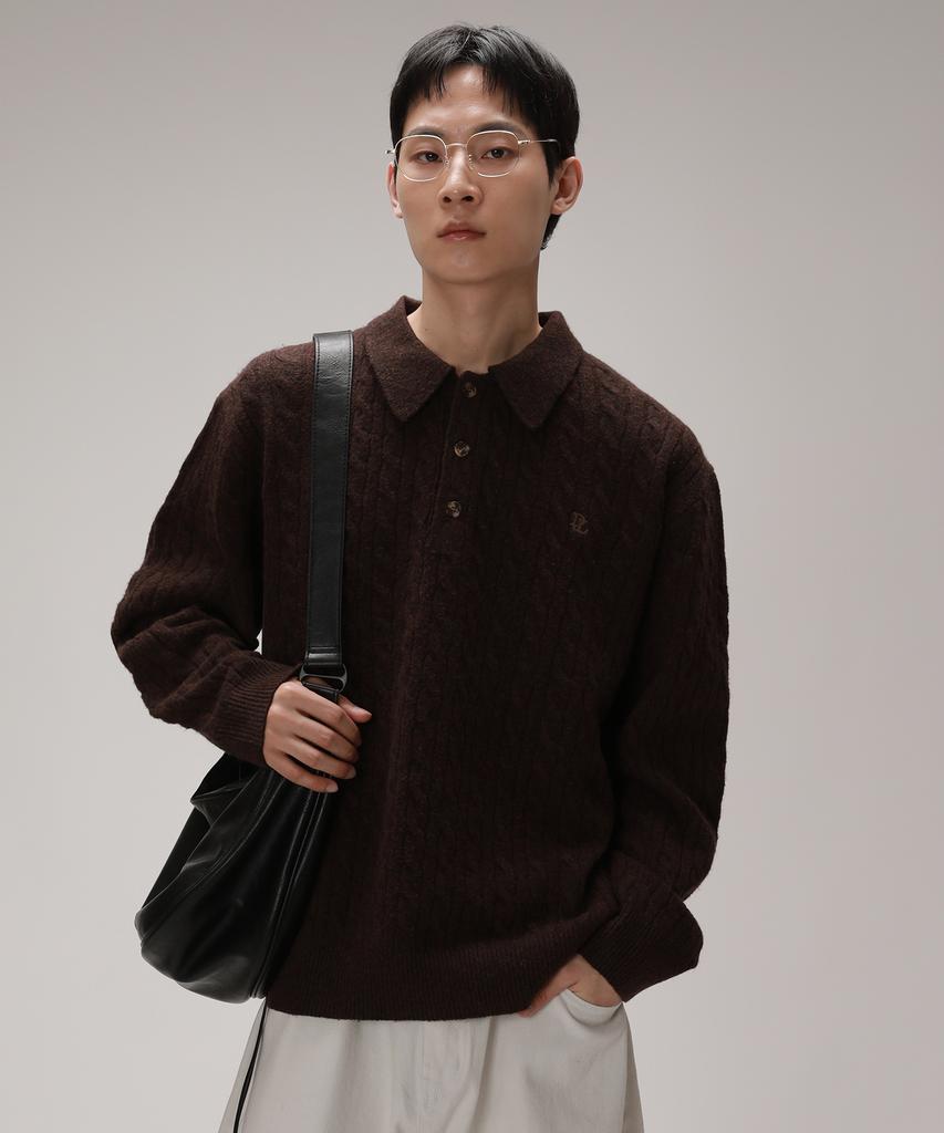 Dibellobeu Soft Blend Oversized Collared Knit_3Colors