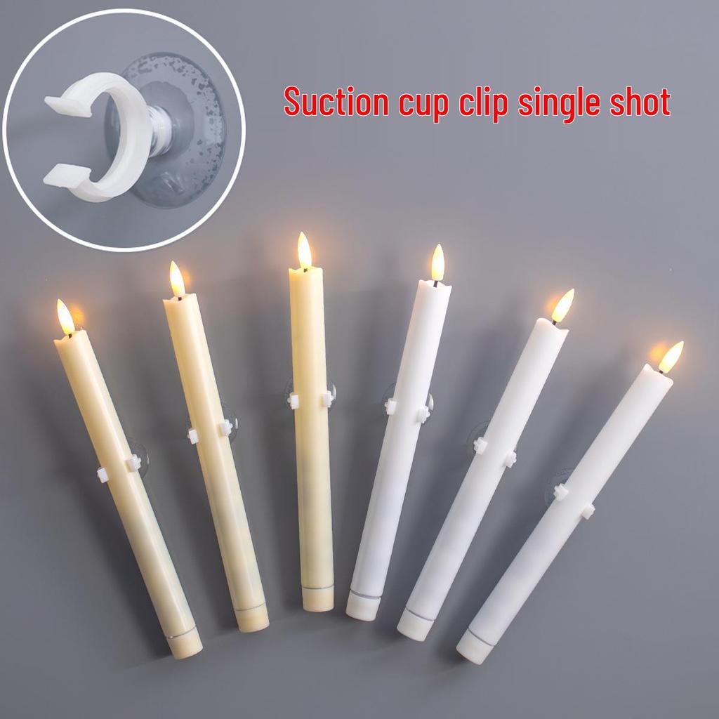 LED Long Stem Candle with Remote-Controlled Flickering Flame for Birthdays and Parties