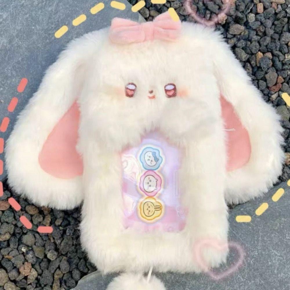Cute Cartoon Rabbit/Dog/Cat Plush Photocard Case Photo Card Holder Portable INS Card Case Idol Photos Protective Cover