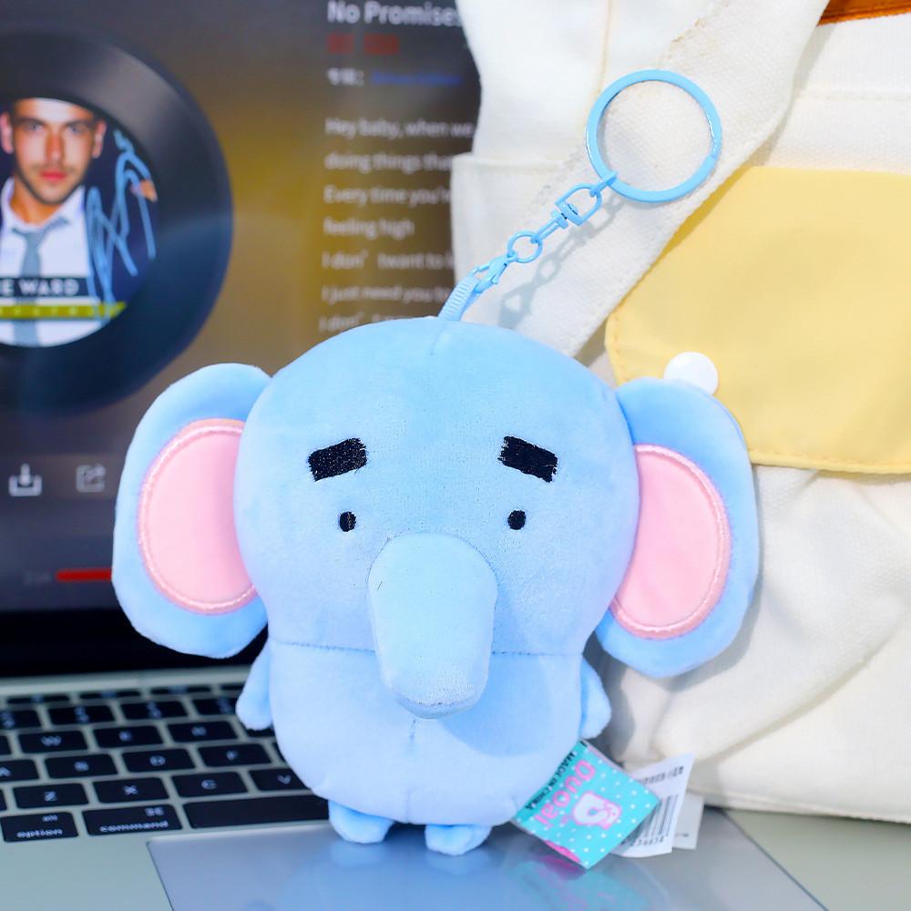 Cute Animal Plush Keychain With Polyester Fiber For Gift Giving And Bag Decor