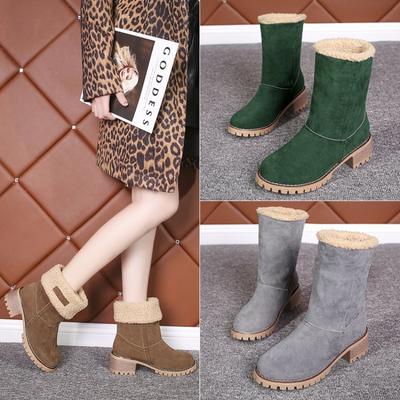 Große Größe Schneestiefel Damen Herbst und Winter neue Pelz Schneestiefel Damen TEUM
