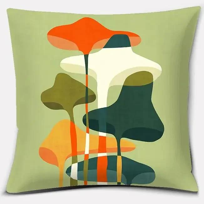Colorful Abstract Series Double-Sided Printed Pillow Cover Short Plush Suitable Living Rooms Bedrooms Sofas Throw Cushion Cover