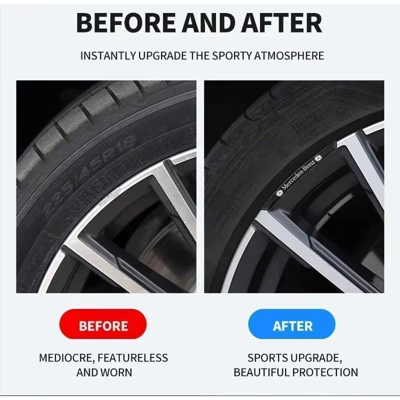 4Pcs Metal Car Wheel Hub Sticker Decorative Accessories for Mercedes Benz W203 W204 W205 W206 W212 W213 W222 W223 E300 Key Ring CLNOP1
