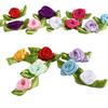 100PCS Artificial Mini Silk Rosettes Fabric Flowers Heads Making Handmade Satin Ribbon Roses DIY Craft For Wedding Decoration