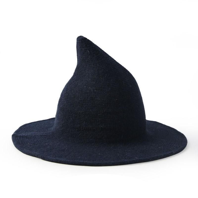 Halloween Hat Women's Funny Decoration High Quality Wool Witch Hat High Top Versatile Wizard Hat
