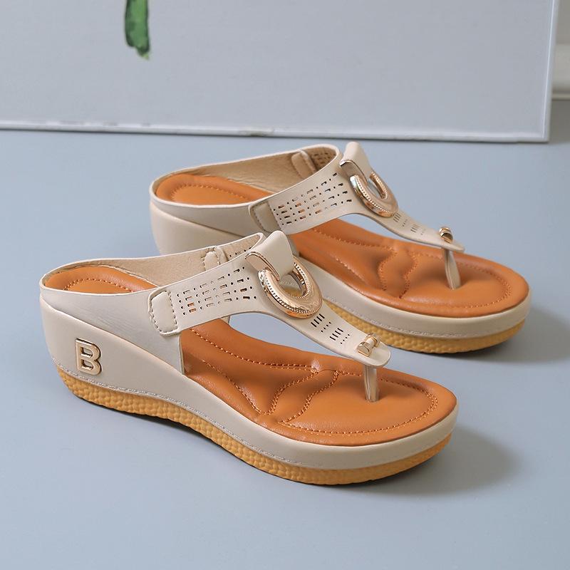 Women's Wedge Heel Cross-Band Sandals – Summer Beach Toe, European & American Style