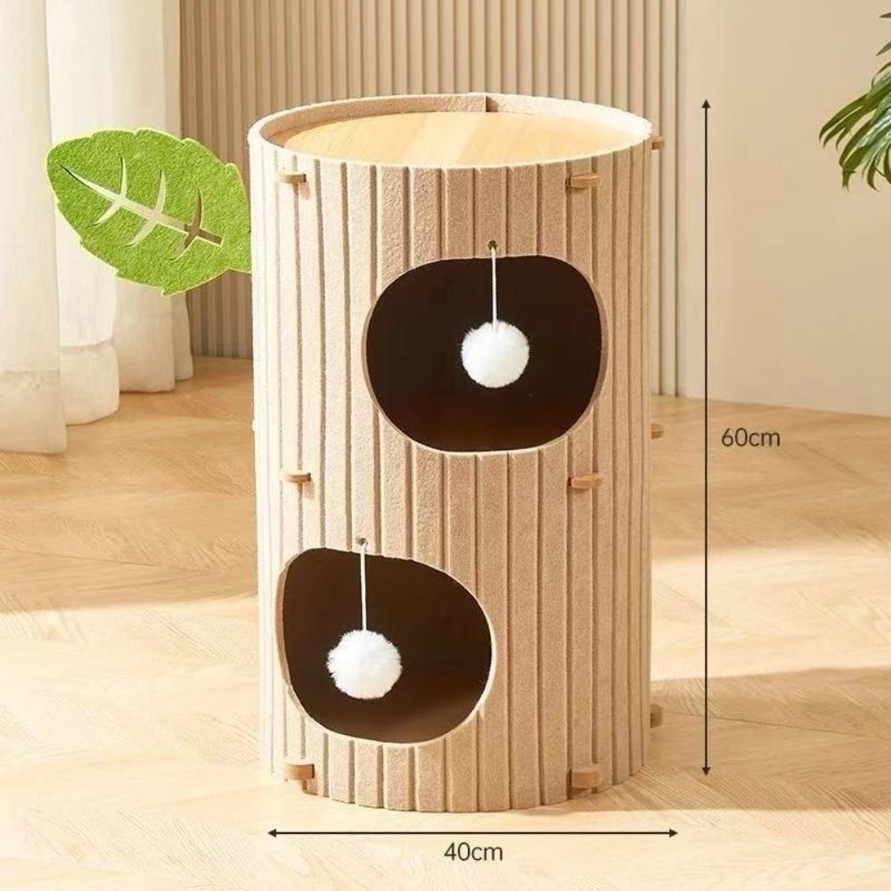 Tree Hole Cave Cat Bed Multi-layer Cats Tunnel Condo Cat Castle House  Scratching/sleeping/playing