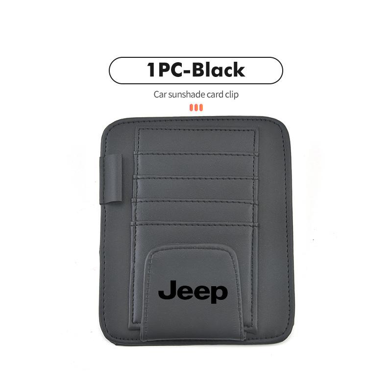 Car Sun Visor Glasses Clip Card Ticket Holder Accessories For Jeep Grand Cherokee Patriot Renegade Compass Wrangler AJX1