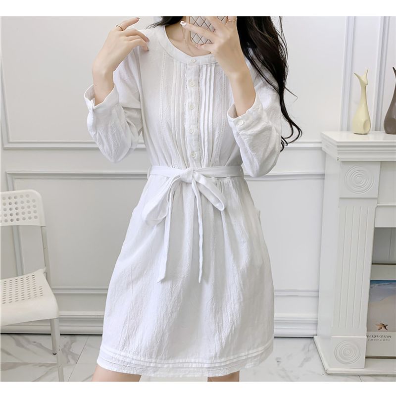 

Women s Button Half Cardigan Slim Looking Dress Pullover White M