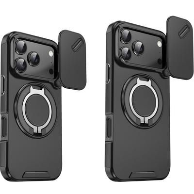 360°Ring Stand Holder Magnet Phone Case For iPhone 17 Air 16e 15 14 13 12 11 Pro Max Plus Shockproof Slide Camera Protecto Cover