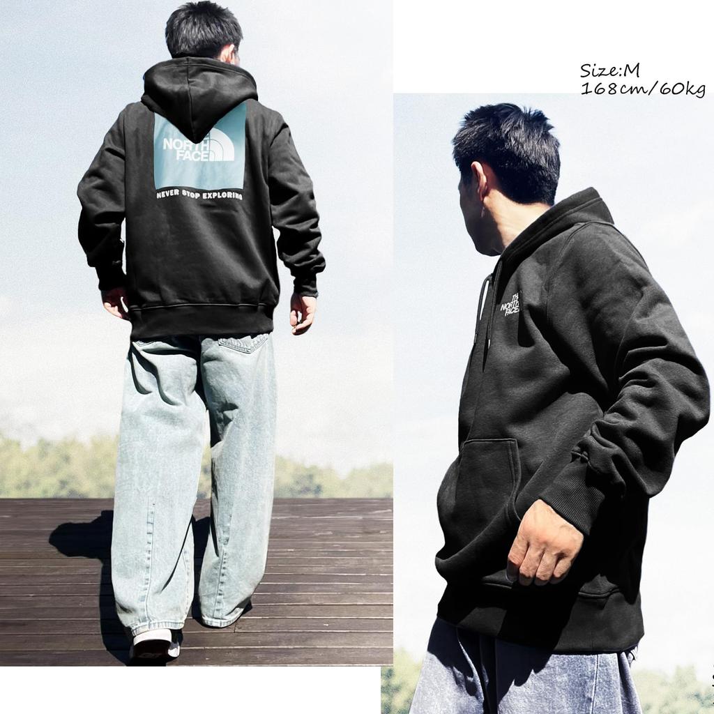 The North Face Long Sleeve Pullover Sweatshirt with Fleece Size NF0A7UNS Men's Hoodie, Lining, Logo, Oversized, Stylish, L, TNF_Black/Art(ODY) [Used]