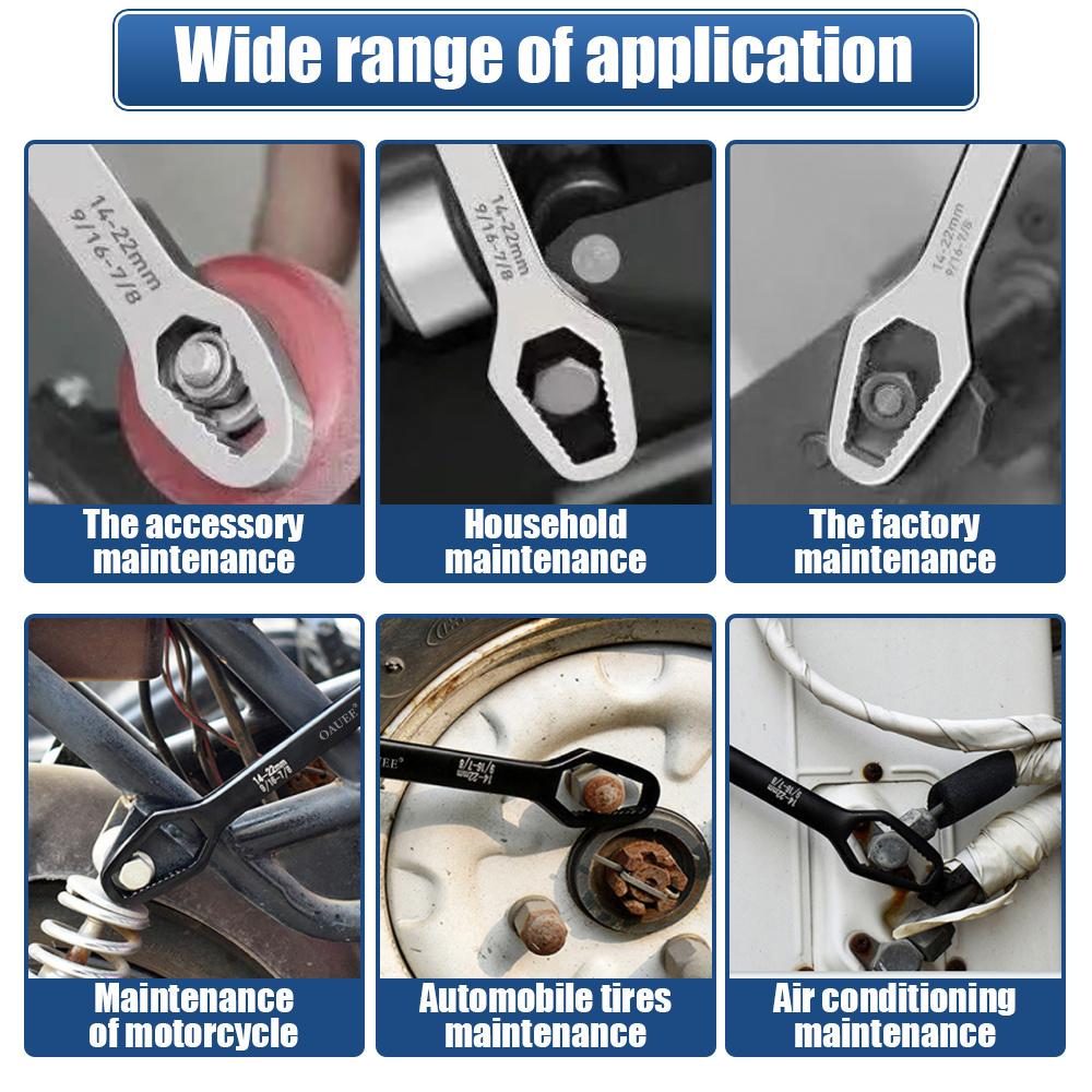 Universal Torx Wrench Double Head Ended Board Adjustable Torx Self-tightening Spanner Multi-purpose Hand Tool Car Riding Repair